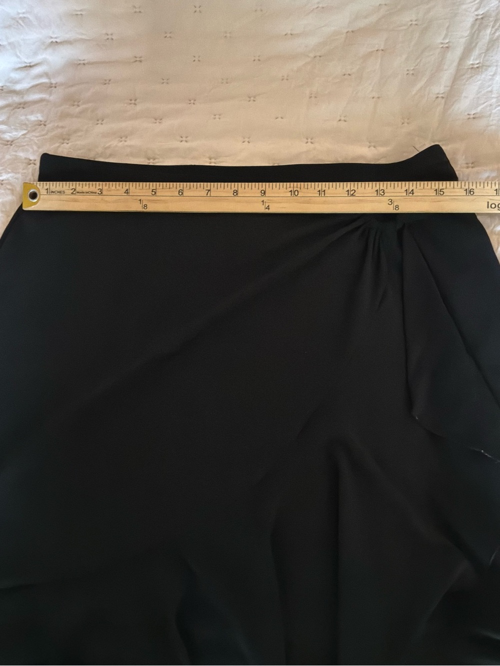 White House Black Market Black Ruffle Wrap-Detail Midi Skirt - Picture 5 of 8